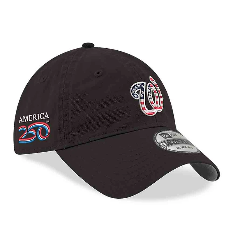 Men's New Era Black Washington Nationals America 250 9TWENTY Adjustable Hat