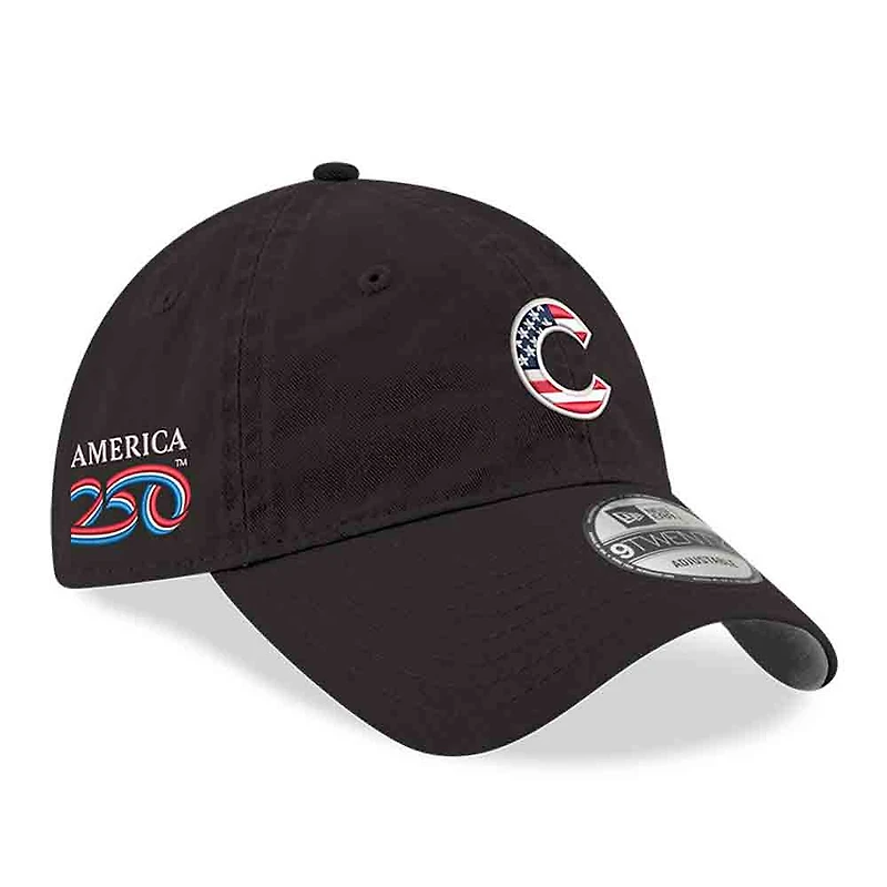 Men's New Era Black Chicago Cubs America 250 9TWENTY Adjustable Hat