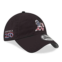 Men's New Era Black Athletics America 250 9TWENTY Adjustable Hat