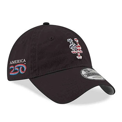 Men's New Era Black New York Mets America 250 9TWENTY Adjustable Hat