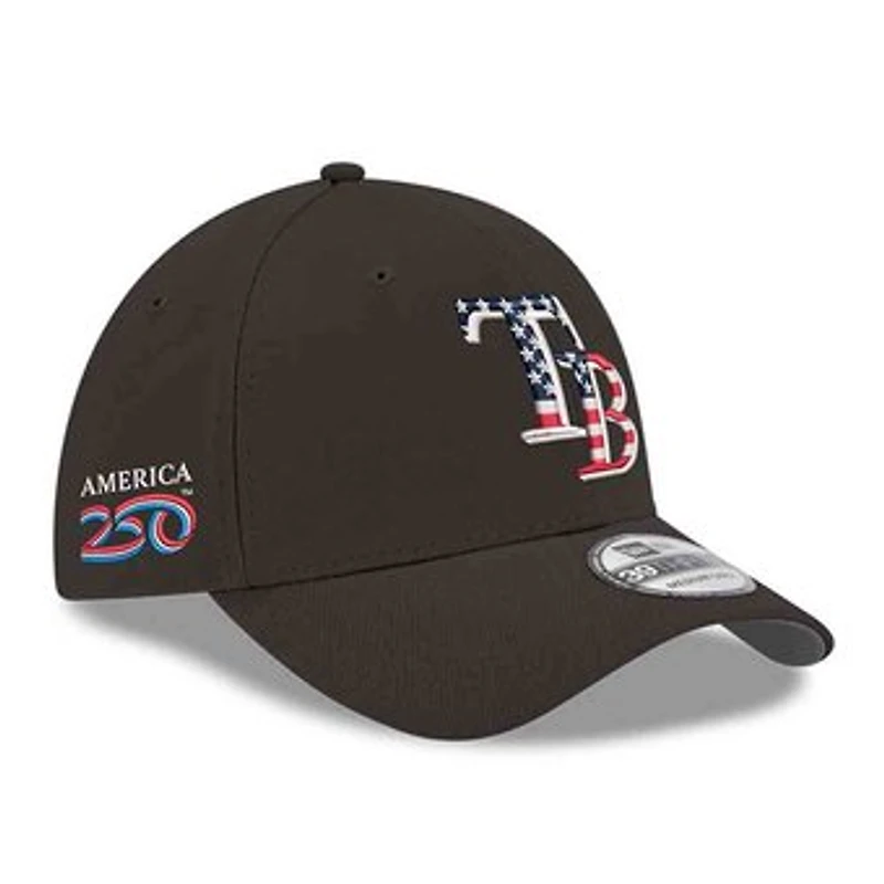 Men's New Era Black Tampa Bay Rays America 250 39THIRTY Flex Hat