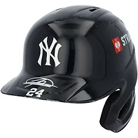 Jasson Domínguez New York Yankees Autographed Game-Used #24 Navy Batting Helmet vs. Milwaukee Brewers on March 30, 2025