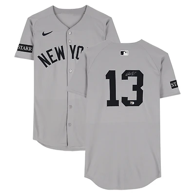Jazz Chisholm Jr. New York Yankees Autographed Game-Used #13 Gray Nike Jersey vs. Toronto Blue Jays on October 4, 2025 - ALDS Game 1