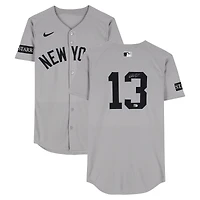 Jazz Chisholm Jr. New York Yankees Autographed Game-Used #13 Gray Nike Jersey vs. Toronto Blue Jays on October 4, 2025 - ALDS Game 1