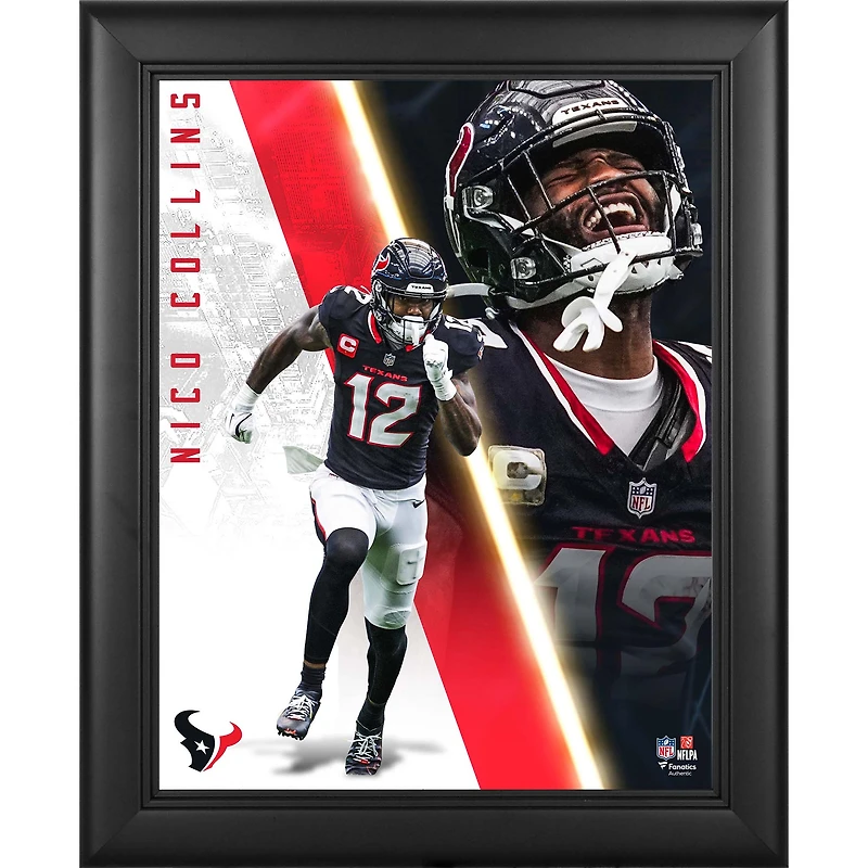 Nico Collins Houston Texans Framed 13" x 16" Radiance Collage