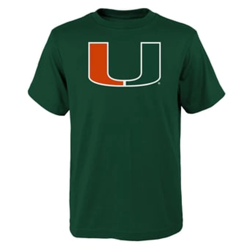 Youth Outerstuff Green Miami Hurricanes Primary Logo T-Shirt