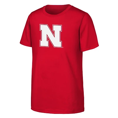 Youth Outerstuff Scarlet Nebraska Huskers Primary Logo T-Shirt