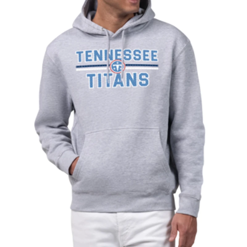 Men's Starter  Gray Tennessee Titans Mesh Graphic Fleece Hoodie