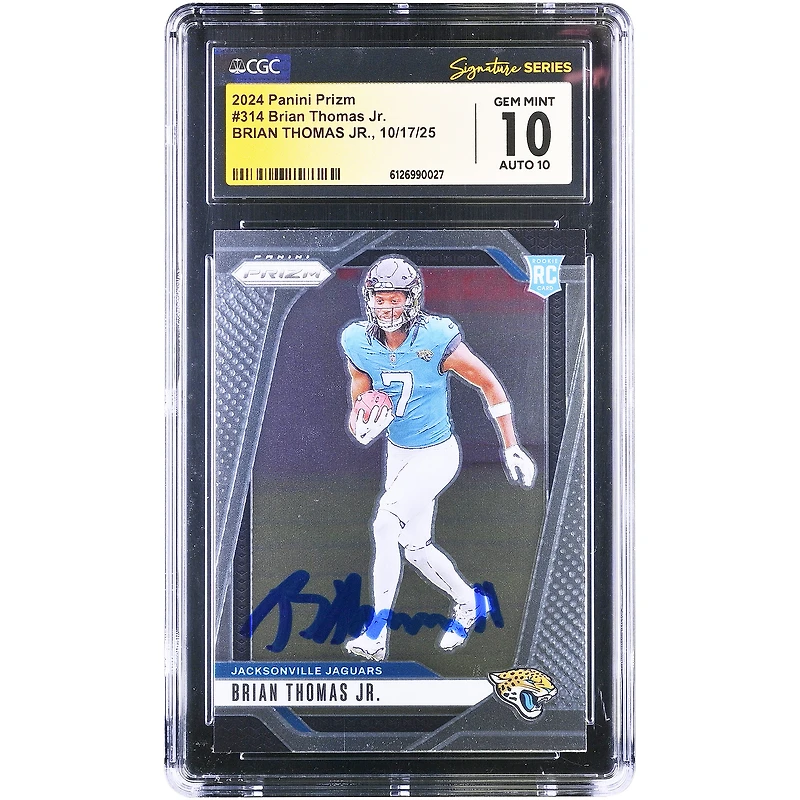 Brian Thomas Jr. Jacksonville Jaguars Autographed 2024 Panini Prizm #314 CGC Fanatics Witnessed Authenticated 10/10 Rookie Card