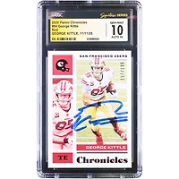 George Kittle San Francisco 49ers Autographed 2020 Panini Chronicles Red #84 #/199 CGC Fanatics Witnessed Authenticated 10/10 Card
