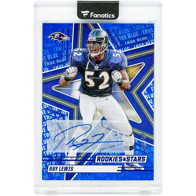 Ray Lewis Baltimore Ravens Autographed 2025 Panini Rookies & Stars True Blue Prizm #54 #66/69 Card