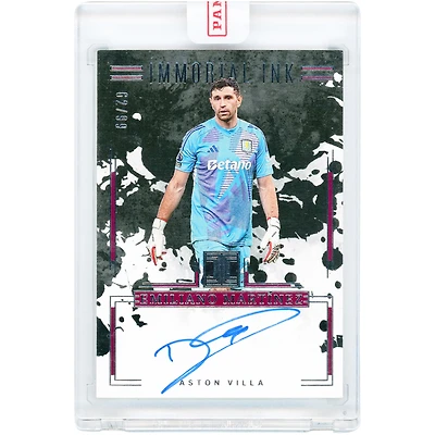 Emiliano Martínez Aston Villa Autographed 2024-25 Panini Impeccable Immortal Ink #IMM-EM #62/99 Card