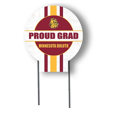 Jardine Minnesota Duluth Bulldogs 20" x 20" Proud Grad Circle Yard Sign with Stakes