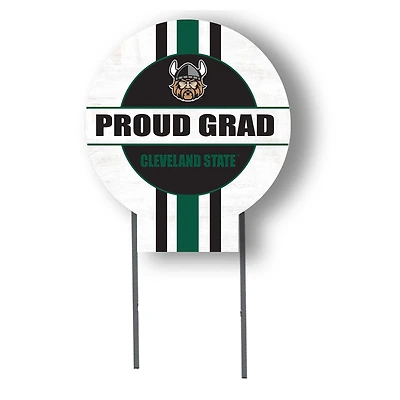 Jardine Cleveland State Vikings 20" x 20" Proud Grad Circle Yard Sign with Stakes