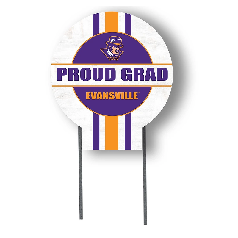Jardine Evansville Purple Aces 20" x 20" Proud Grad Circle Yard Sign with Stakes