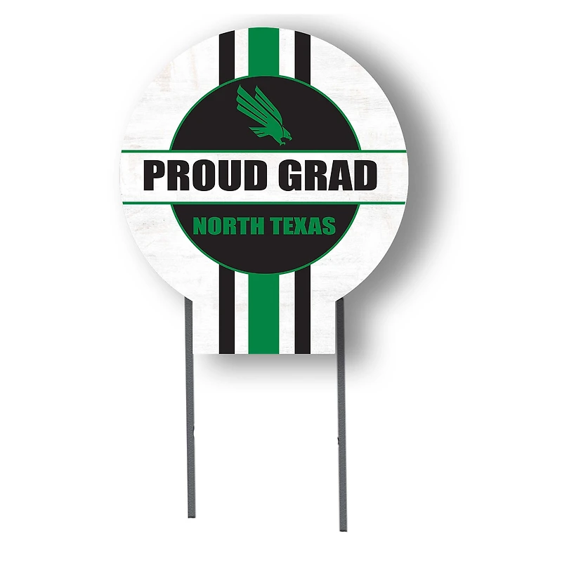 Jardine North Texas Mean Green 20" x 20" Proud Grad Circle Yard Sign with Stakes