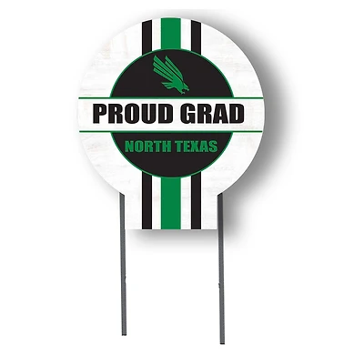 Jardine North Texas Mean Green 20" x 20" Proud Grad Circle Yard Sign with Stakes