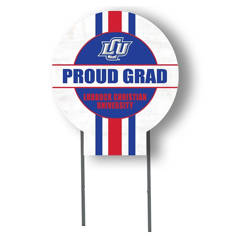 Jardine Lubbock Christian Chaparral 20" x 20" Proud Grad Circle Yard Sign with Stakes