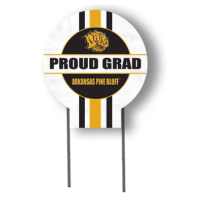 Jardine Arkansas Pine Bluff Golden Lions 20" x 20" Proud Grad Circle Yard Sign with Stakes