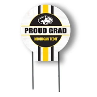 Jardine Michigan Tech Huskies 20" x 20" Proud Grad Circle Yard Sign with Stakes