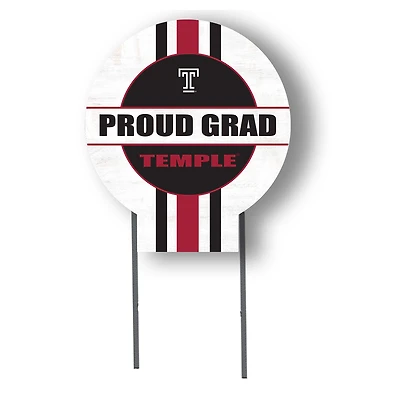 Jardine Temple Owls 20" x 20" Proud Grad Circle Yard Sign with Stakes