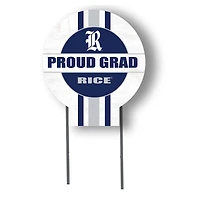 Jardine Rice Owls 20" x 20" Proud Grad Circle Yard Sign with Stakes