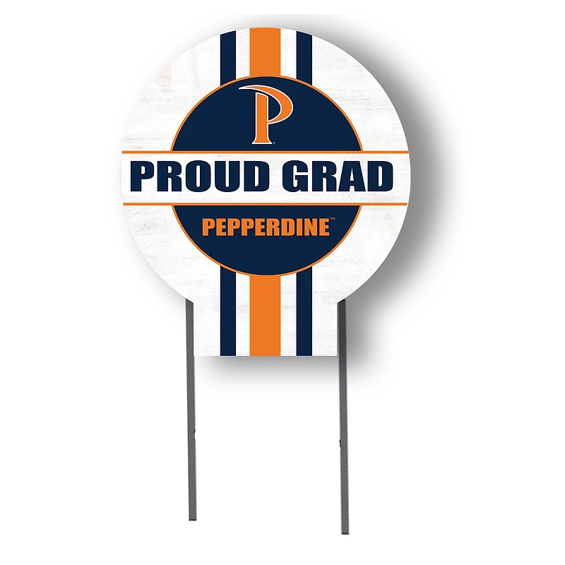 Jardine Pepperdine Waves 20" x 20" Proud Grad Circle Yard Sign with Stakes