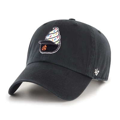 Men's '47  Black San Francisco Giants Ice Cream Helmet Clean Up Adjustable Hat