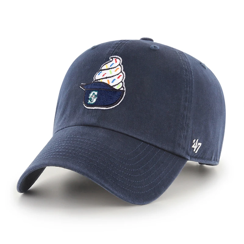 Men's '47  Navy Seattle Mariners Ice Cream Helmet Clean Up Adjustable Hat