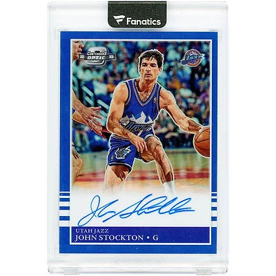 John Stockton Utah Jazz Autographed 2022-23 Panini Contenders Optic Blue Prizm #85-JST #13/25 Card