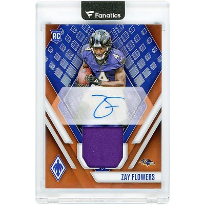 Zay Flowers Baltimore Ravens Autographed 2023 Panini Phoenix Relic Orange Prizm #RAJ-ZF #52/80 Rookie Card