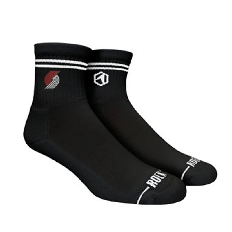 Unisex Rock Em Socks Portland Trail Blazers Casual Stripe Quarter-Length Socks