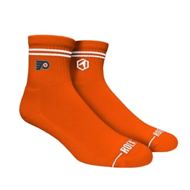 Unisex Rock Em Socks Philadelphia Flyers Casual Stripe Quarter-Length Socks