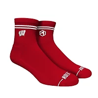 Unisex Rock Em Socks Wisconsin Badgers Casual Stripe Quarter-Length Socks