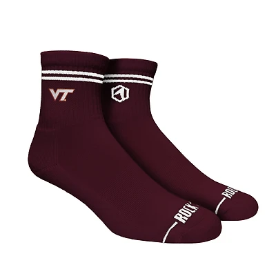 Unisex Rock Em Socks Virginia Tech Hokies Casual Stripe Quarter-Length Socks