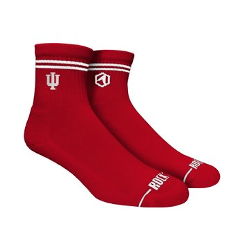 Unisex Rock Em Socks Indiana Hoosiers Casual Stripe Quarter-Length Socks