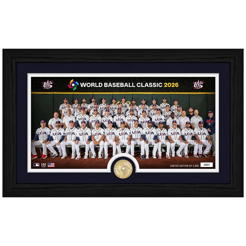 Highland Mint USA Baseball 2026 World Baseball Classic 12'' x 20'' Bronze Coin Photo Mint