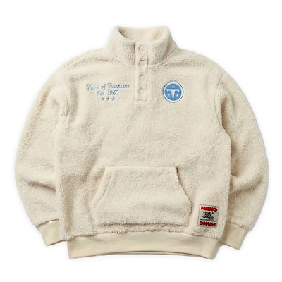 Unisex Cream HANG x Tennessee Titans Oversized Sherpa Quarter-Snap Jacket