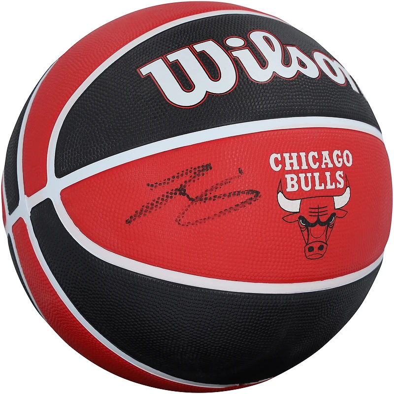 Josh Giddey Chicago Bulls Autographed Red/Black Wilson Team Tribute Basketball