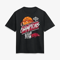 Women's Black Arkansas Razorbacks 2026 SEC Men's Basketball Tournament Champions T-Shirt