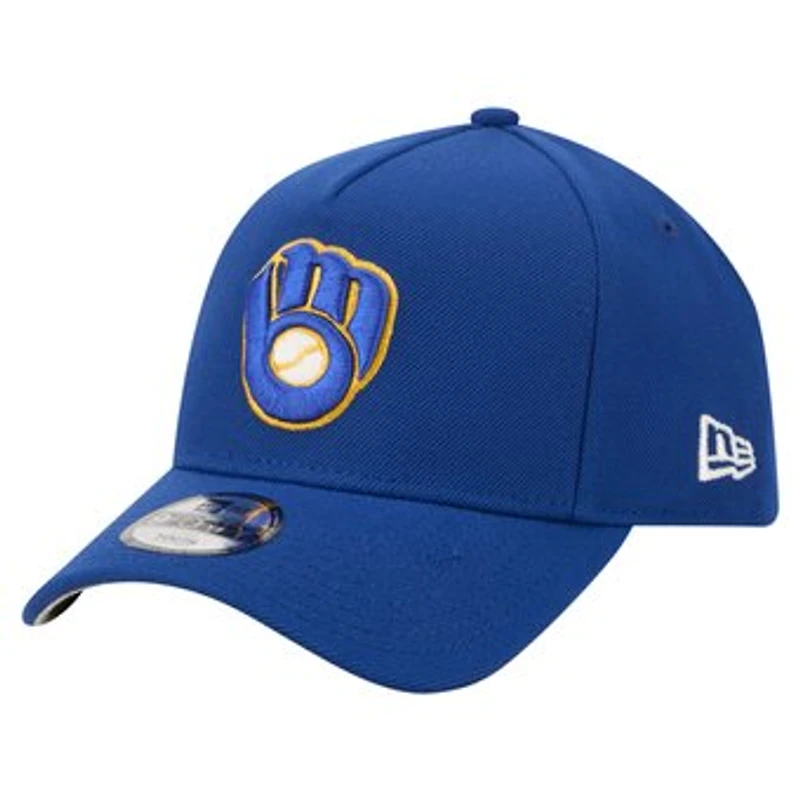 Youth New Era Royal Milwaukee Brewers Cooperstown Logo 9FORTY A-Frame Adjustable Hat