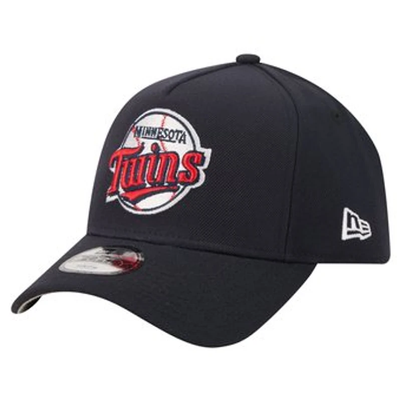 Youth New Era Navy Minnesota Twins Cooperstown Logo 9FORTY A-Frame Adjustable Hat