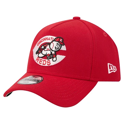 Youth New Era Red Cincinnati Reds Cooperstown Logo 9FORTY A-Frame Adjustable Hat