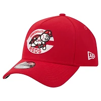 Youth New Era  Red Cincinnati Reds Cooperstown Logo 9FORTY A-Frame Adjustable Hat