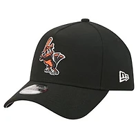 Youth New Era  Black Baltimore Orioles Cooperstown Logo 9FORTY A-Frame Adjustable Hat