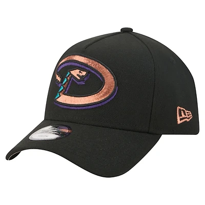 Youth New Era Black Arizona Diamondbacks Cooperstown Logo 9FORTY A-Frame Adjustable Hat