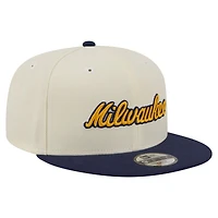Youth New Era  White Milwaukee Brewers Two-Tone 9FIFTY Snapback Hat