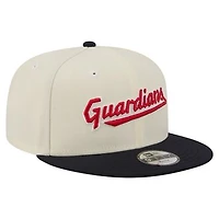 Youth New Era  White Cleveland Guardians Two-Tone 9FIFTY Snapback Hat
