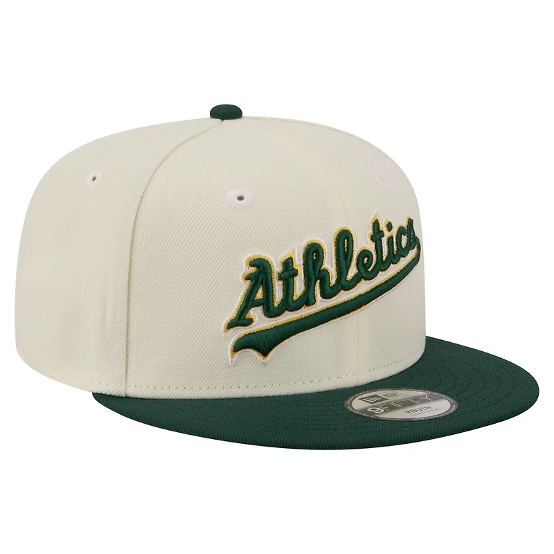 Youth New Era White Athletics Two-Tone 9FIFTY Snapback Hat