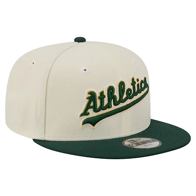 Youth New Era White Athletics Two-Tone 9FIFTY Snapback Hat